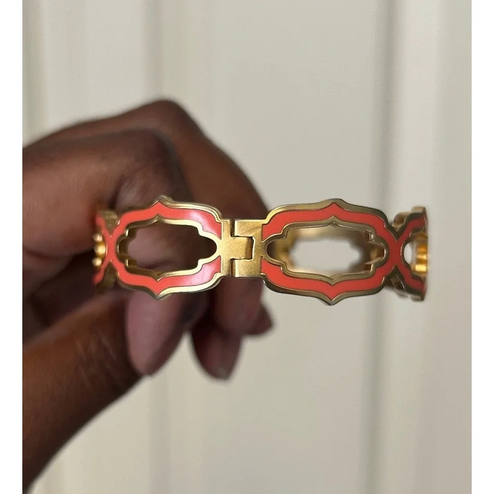 Coral Cut Cartouche Bangle‎ Fashion Spartina 449 OS Coral Gold bracelet